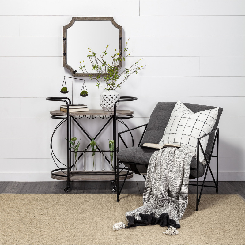 Forillon I Short White Glazed Lattice Pattern Vase - Thumbnail 3