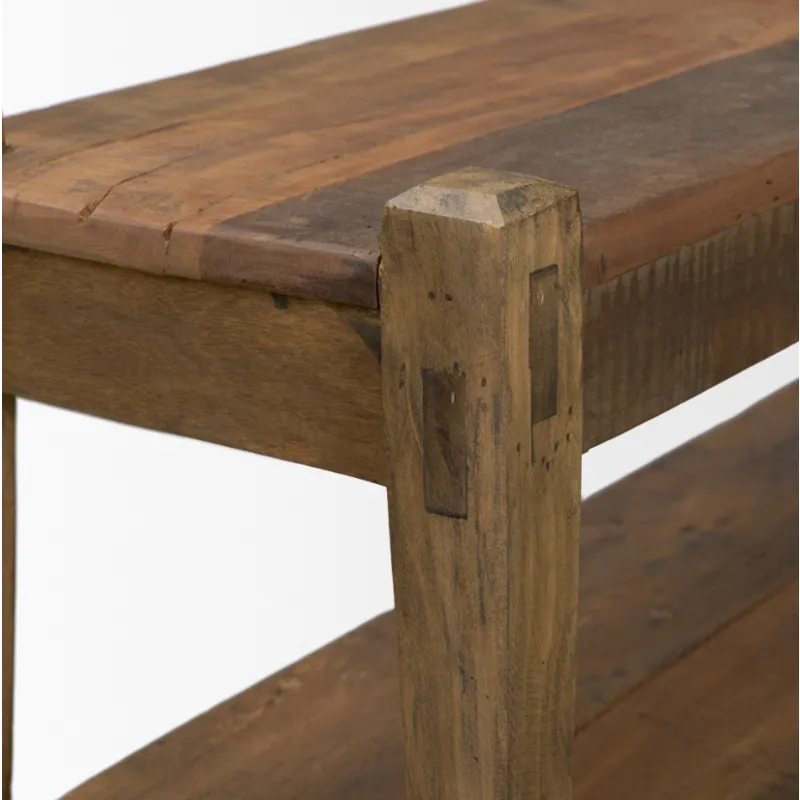 Ashwick Dark Brown Reclaimed Wood Bench