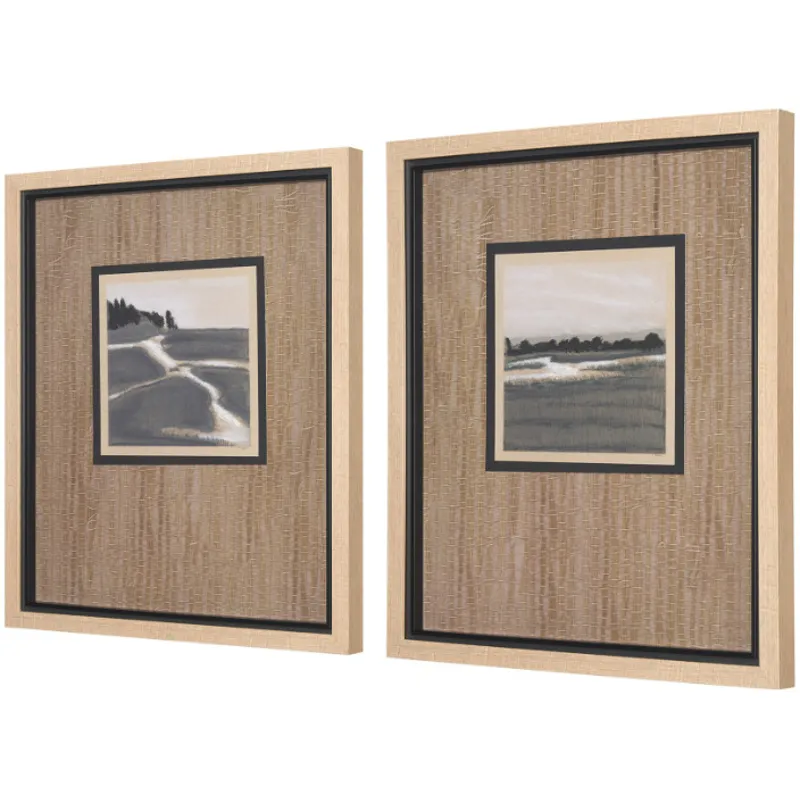 Marshland Shadows (Set of 2) by Mercana Studio a Hand Embellished Framed Art Print Matted under Glas