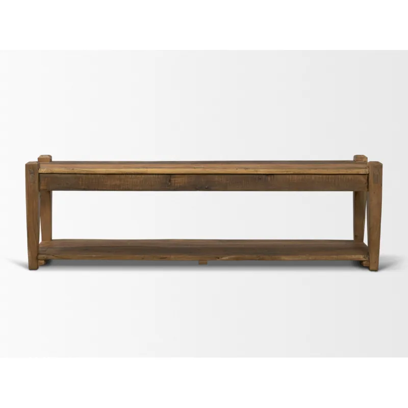 Ashwick Dark Brown Reclaimed Wood Bench