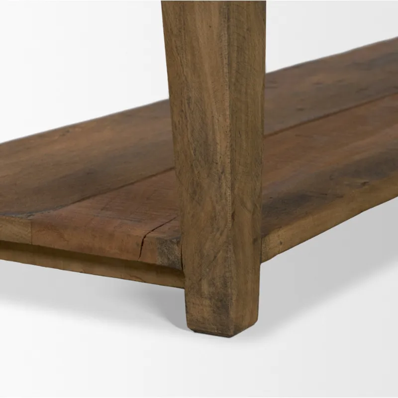 Ashwick Dark Brown Reclaimed Wood Bench