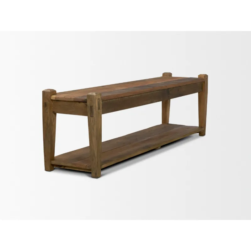 Ashwick Dark Brown Reclaimed Wood Bench