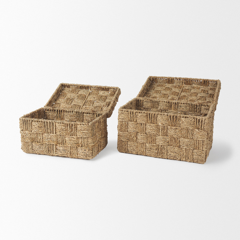 Hanalei Seagrass Boxes with Lids - Set of 2 - Thumbnail 5
