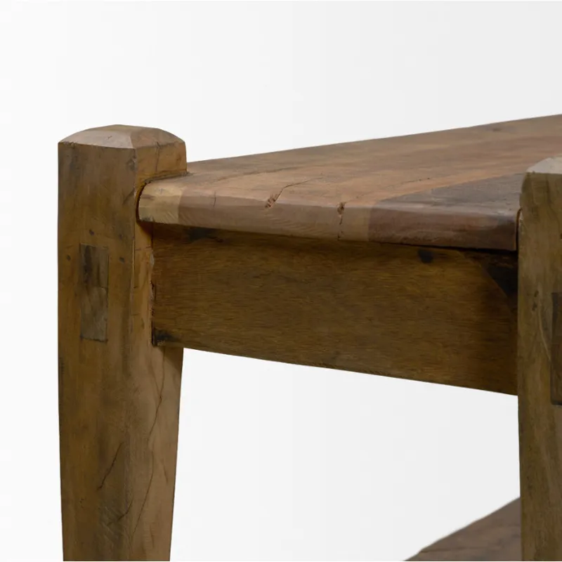 Ashwick Dark Brown Reclaimed Wood Bench