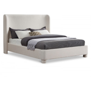 Penny Linen Textured Fabric Upholstered Bed - King