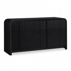 Fluted Solid Wood And Oak Veneer Dresser