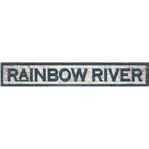 Rainbow River Shabby Sign | Wall Art Print on Real Wood
