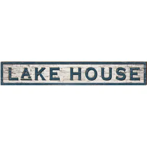 Lake House Shabby Sign | Wall Art Print on Real Wood