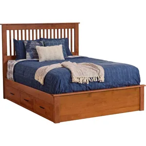 Williamsport Queen Slat Bed w/Drawer Units to the Floor