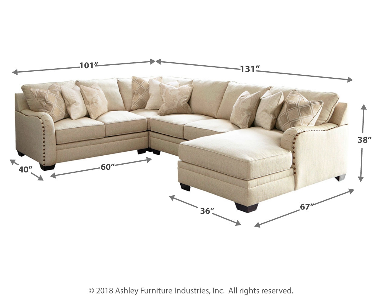 Luxora 4Piece Sectional with Chaise by Millennium by Ashley B551731165 Davis Furniture Store