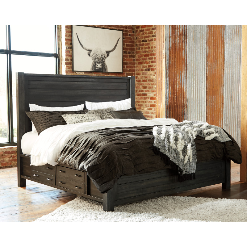 Baylow California King Panel Bed with 4 Storage Drawers B741B6 by