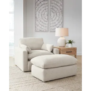 Refined Oversized Chair and Ottoman