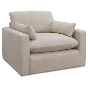 Refined Oversized Chair and Ottoman