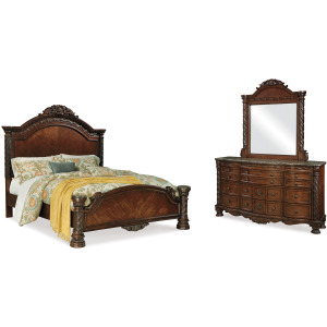 North Shore King Panel Bed, Dresser and Mirror