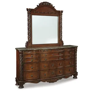 North Shore King Panel Bed, Dresser, Mirror, Chest and Nightstand