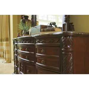 North Shore King Panel Bed, Dresser, Mirror, Chest and Nightstand