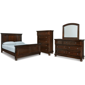 Porter California King Panel Bed, Dresser, Mirror and Chest