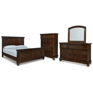 Porter California King Panel Bed, Dresser, Mirror and Chest