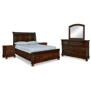 Porter Queen Storage Bed, Dresser, Mirror and 2 Nightstands