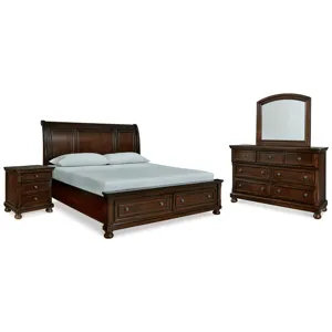 Porter California King Sleigh Bed, Dresser, Mirror and Nightstand
