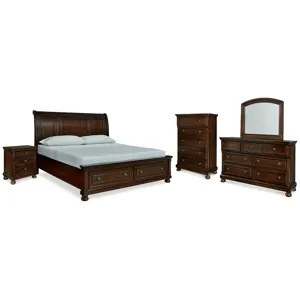 Porter King Sleigh Bed, Dresser, Mirror, Chest and Nightstand