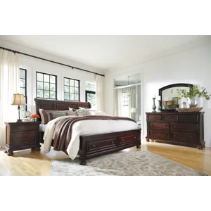 Porter California King Sleigh Bed, Dresser, Mirror and Nightstand