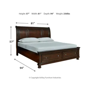 Porter King Sleigh Storage Bed, Dresser and Mirror