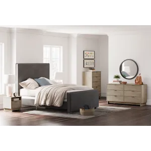 Krystanza Queen Upholstered Panel Bed