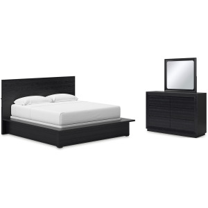 Londer King Panel Bed, Dresser and Mirror