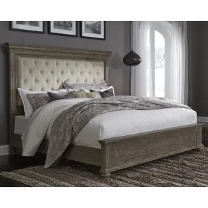 Johnelle Queen Upholstered Bed, Dresser and Mirror