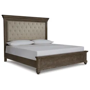 Johnelle Queen Upholstered Bed, Dresser and Mirror