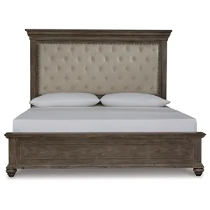 Johnelle Queen Upholstered Bed, Dresser and Mirror