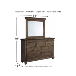 Johnelle Queen Upholstered Bed, Dresser and Mirror