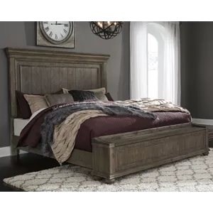 Johnelle California King Panel Bed with Storage, Dresser and Mirror