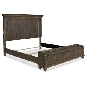 Johnelle California King Panel Bed with Storage, Dresser and Mirror