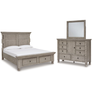 Harrastone Queen Panel Bed, Dresser and Mirror