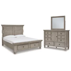 Harrastone Queen Panel Bed, Dresser and Mirror
