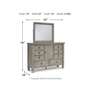 Harrastone Queen Panel Bed, Dresser and Mirror