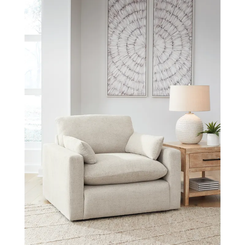 Refined Oversized Chair and Ottoman