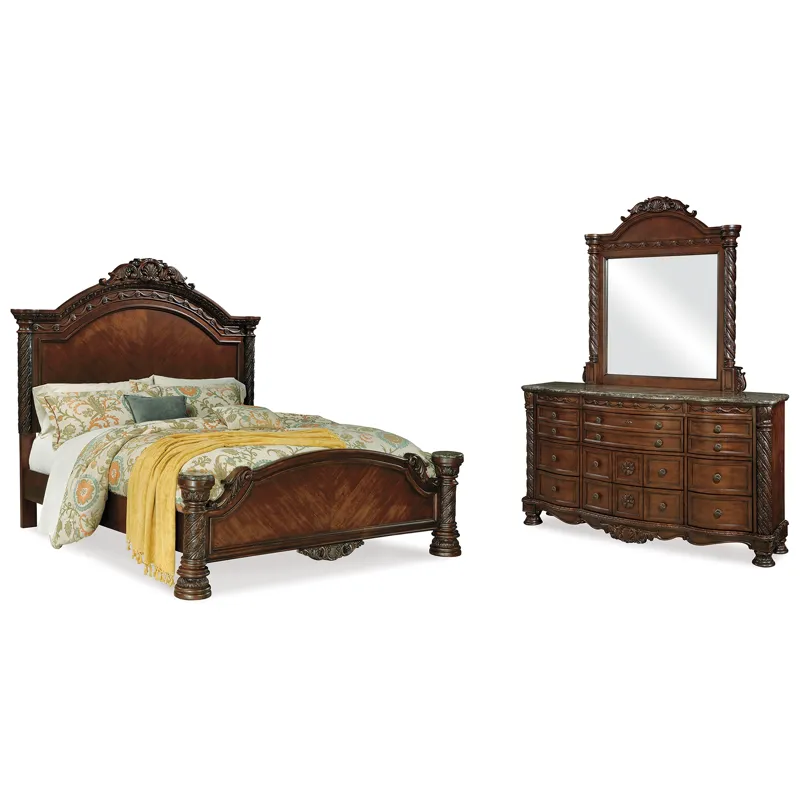 North Shore King Panel Bed, Dresser and Mirror