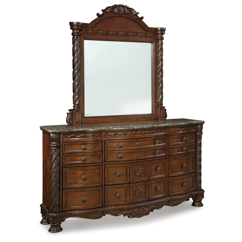 North Shore King Panel Bed, Dresser, Mirror, Chest and Nightstand