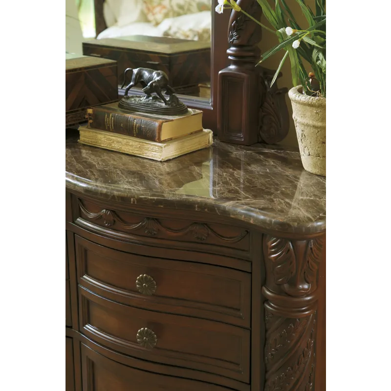 North Shore King Panel Bed, Dresser, Mirror, Chest and Nightstand
