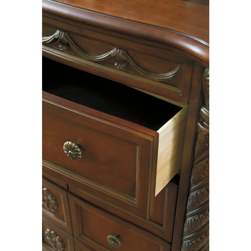 North Shore King Panel Bed, Dresser, Mirror, Chest and Nightstand