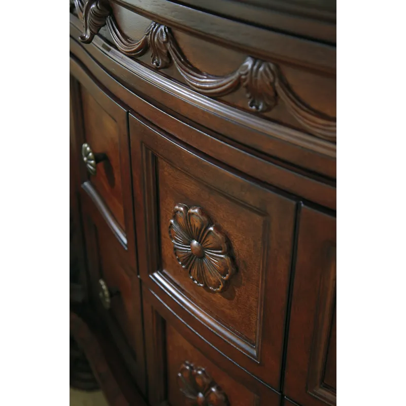 North Shore Queen Sleigh Bed, Dresser, Mirror, Nightstand and Bench