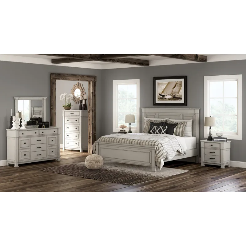 Jennily Queen Panel Bed with Dresser and Mirror