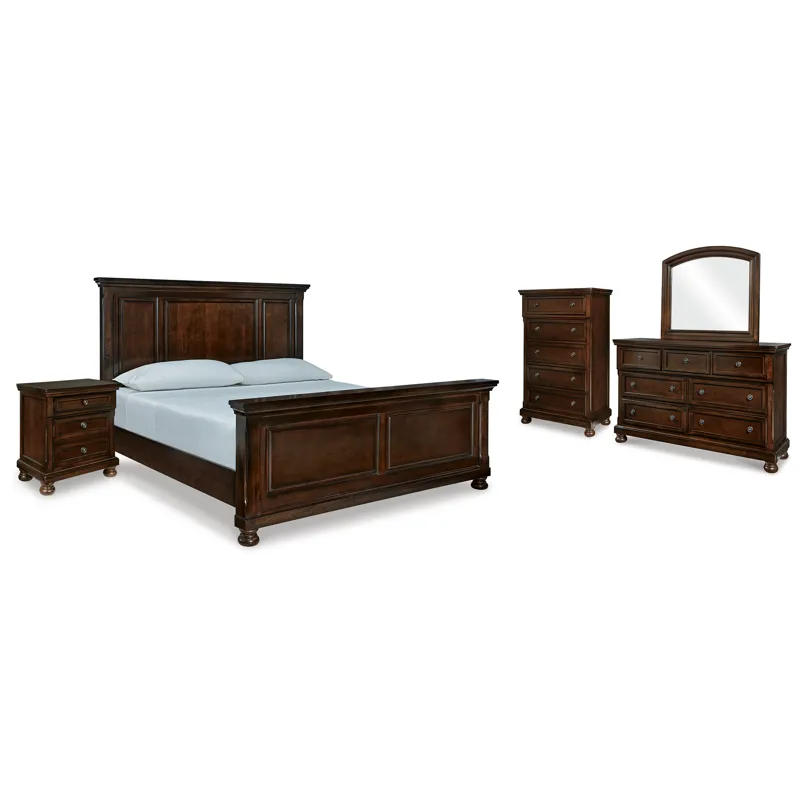 Porter King Panel Bed, Dresser, Mirror, Chest and Nightstand