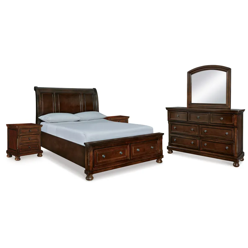 Porter Queen Storage Bed, Dresser, Mirror and 2 Nightstands
