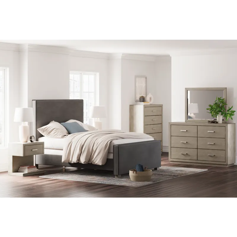 Krystanza Queen Upholstered Panel Bed