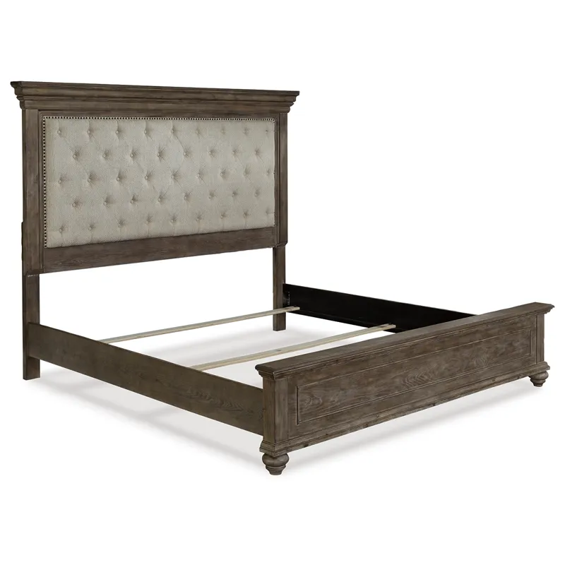 Johnelle Queen Upholstered Bed, Dresser and Mirror