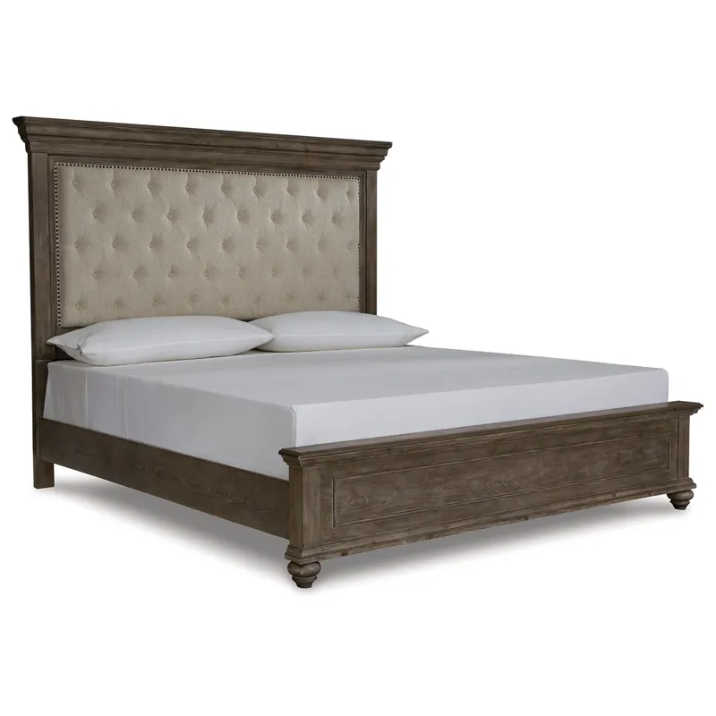 Johnelle Queen Upholstered Bed, Dresser and Mirror